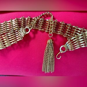 💛🩵💜 VINTAGE GOLD TONE METALLIC BELT